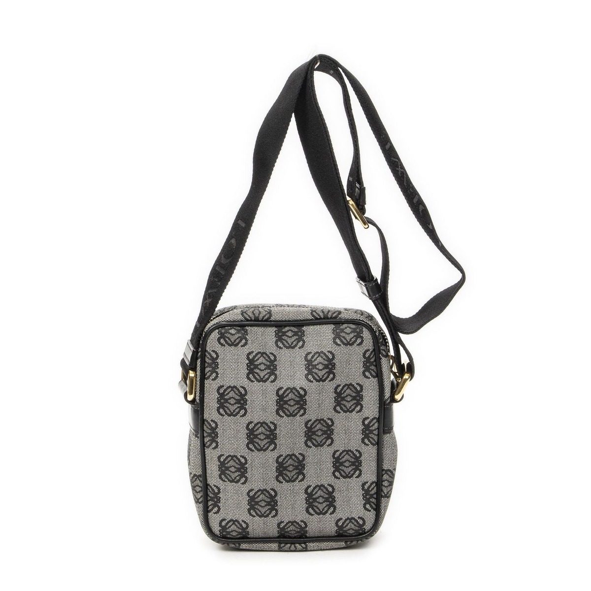 Loewe Zip Messenger Crossbody Black Gray Anagram Canvas — view 5