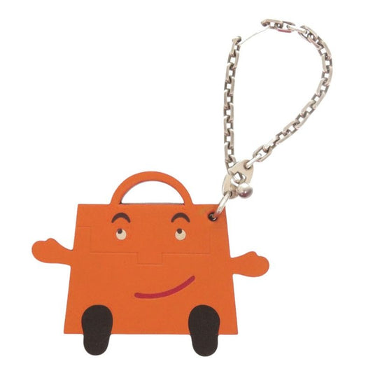Hermes Kerry Doll Vota Delacto Silver 925 Orange Key Holder Charm 0937