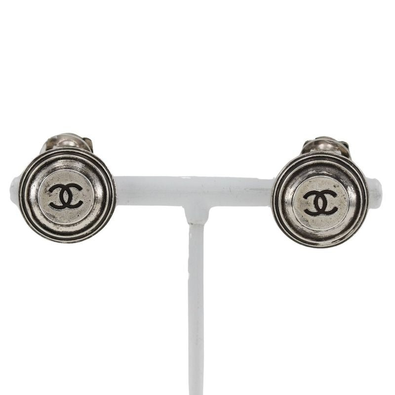 Chanel Coco Mark Metal Silver 99 P 11.7 g Earrings