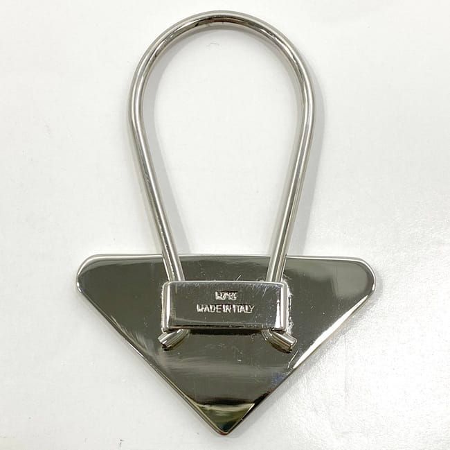 Prada Key Ring Black Silver Excellent Condition Metal Preowned M715