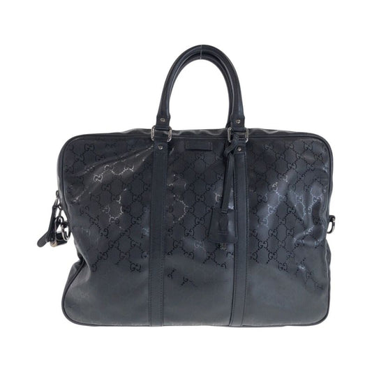 Gucci Imprime Black Silver Hardware PVC 208463 Business Bag Tote Men 505475