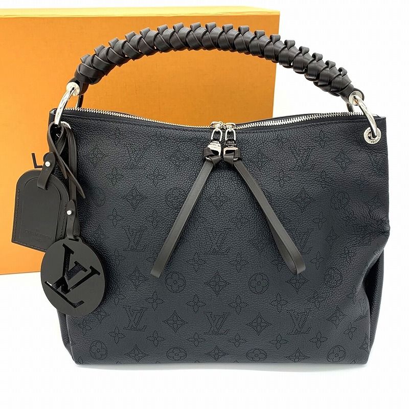Louis Vuitton Beauvre Hobo M56073 Shoulder Bag With Charm Monogram Mahina Black