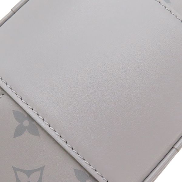 Louis Vuitton 2way Bag Vanity Chain Pouch Calfskin Leather Trianon Gray Gold