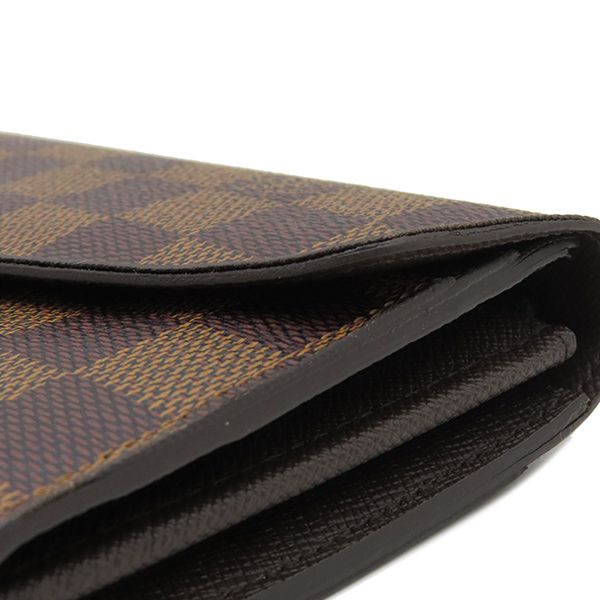 Louis Vuitton Long Wallet Portefeuille Sarah Damier Canvas Damier Ebene Gold