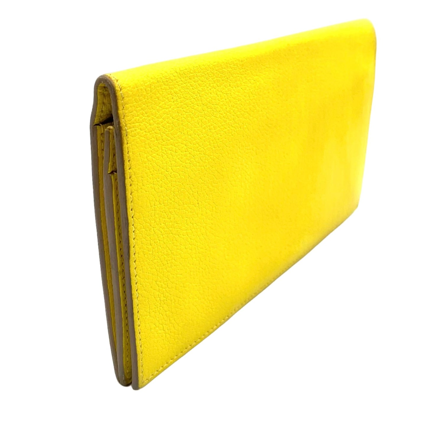 Hermes Citizen Twill Long Combine Silk Color Yellow Green Wallet Silver — view 2