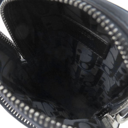 Christian Dior 2way Bag Micro Pouch Canvas Leather Navy Silver Hardware Navy