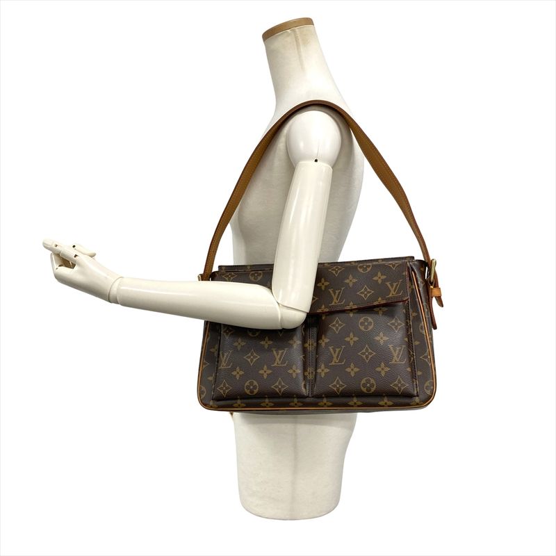 Louis Vuitton Viva Cité GM Shoulder Bag Monogram Canvas M51163 Brown Gold