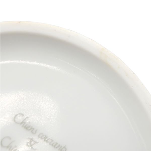 Hermes Tableware Chasse English Setter Mug Porcelain White and Green White and