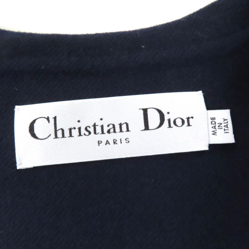Christian DIOR 2r0c48x1116 Wool Rabbit Blend Sailor Collar Jacket Navy 40 Made