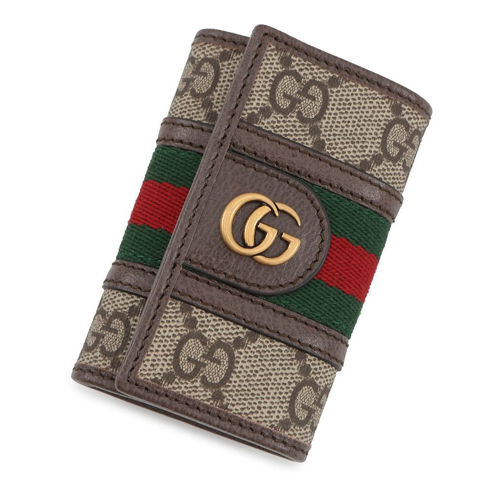Gucci Key Case GG Supreme 6 Rows Holder Beige Brown