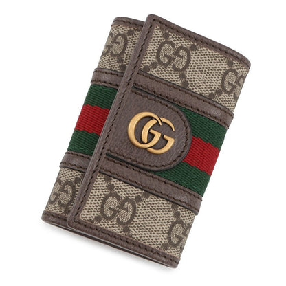 Gucci Key Case GG Supreme 6 Rows Holder Beige Brown