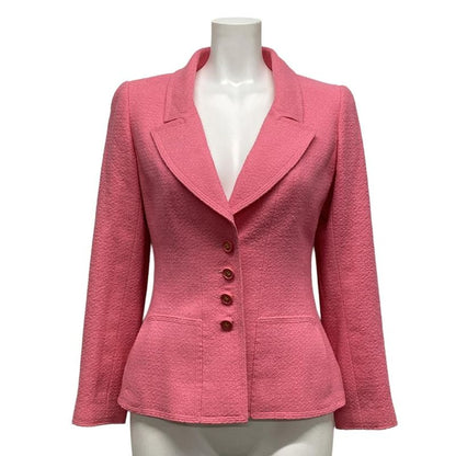 Chanel Jacket Size 36 S Ladies - P07349 Pink Long Sleeves / Coco Mark Buttons /