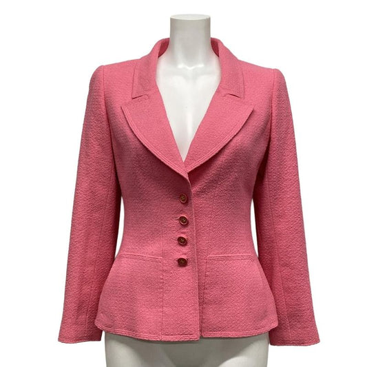 Chanel Jacket Size 36 S Ladies - P07349 Pink Long Sleeves / Coco Mark Buttons /