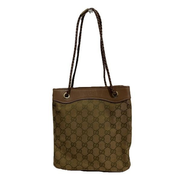 Gucci GG Canvas Leather Tote Shoulder Bag