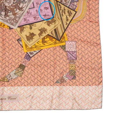 Hermes Carre 90 Scarf Cheval Sur Mon Carre 100% Silk Pink Accessory