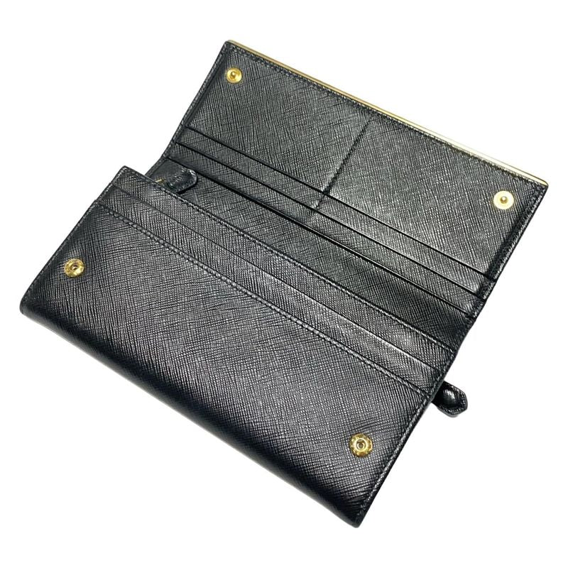 Prada Long Wallet - 1mh132 Black Leather