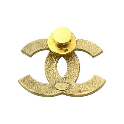 Chanel Brooch Pin Brooch Pin Badge Accessories Coco Mark GP Rhinestone Gold 08P