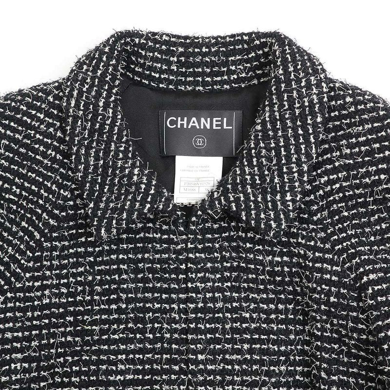 Chanel 2003c Coco Button Tweed Jacket P20548v11528 Black 38