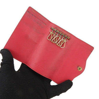 Bottega Veneta Key Case 6-stack Intrecciato Woven Red Leather Red Leather Small