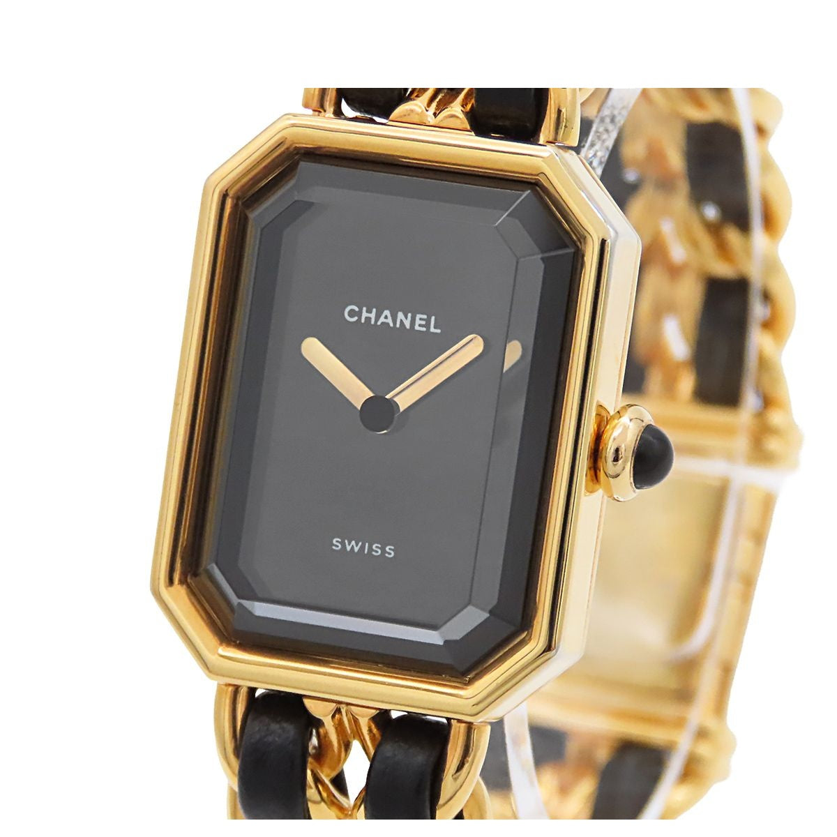 Chanel Premiere Black SS Leather S Watch Quartz
