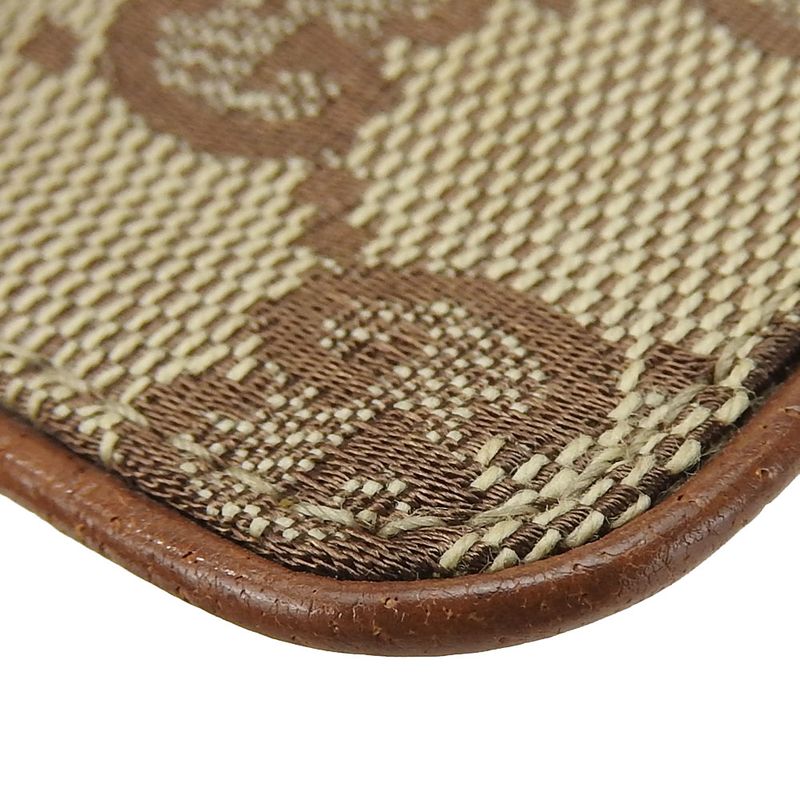 Gucci Coin Case 120971 GG Canvas Leather Brown Gold Hardware Everyday Use Small