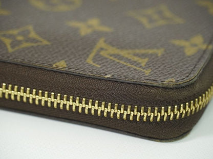 Authentic Louis Vuitton LV Zippy Wallet Monogram Round Zipper Long Wallet Brown