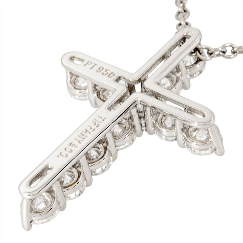 Tiffany & Co Tiffany & Co Small Cross Necklace Diamond Pt950 34g Platinum