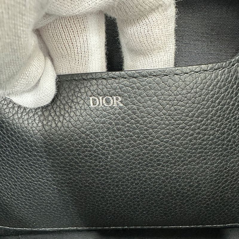 Dior Bag Men's Brand Clutch Bag Second Bag Leather Black Mini Bag