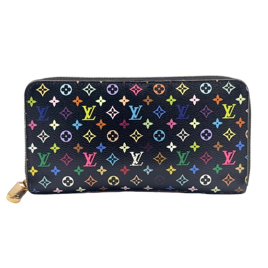 Louis Vuitton Zippy Wallet Monogram Multicolor Noir Grenade Black Round Gold