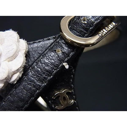 Chanel CC Logo Camellia Leather Heel Sandals 36 Shoes Black — view 7