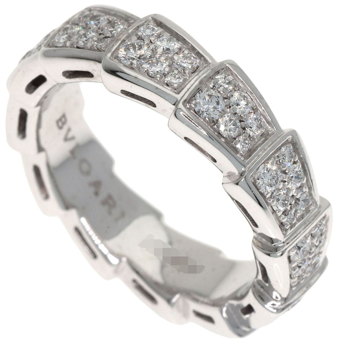 Bvlgari Serpenti Full Eternity Diamond 51 Ring 18K White Gold