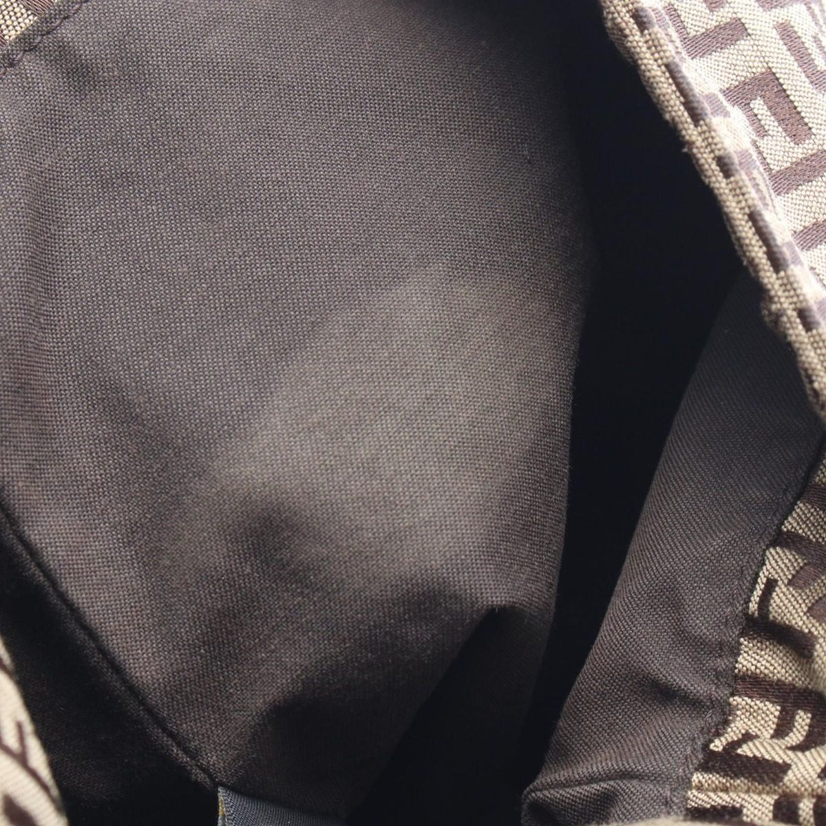 Fendi Shoulder Bag Zucchino Brown Dark Canvas Leather — view 6