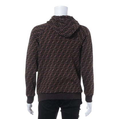 Fendi Tag Zucca FF Pattern Hoodie L Top Brown — view 2