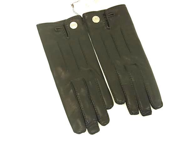 Hermes Sellier Lambskin Gloves Size 8 Women's Black Fb0798