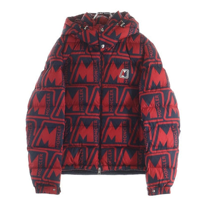 Moncler Frioland All Over Pattern Down Jacket Navy Red