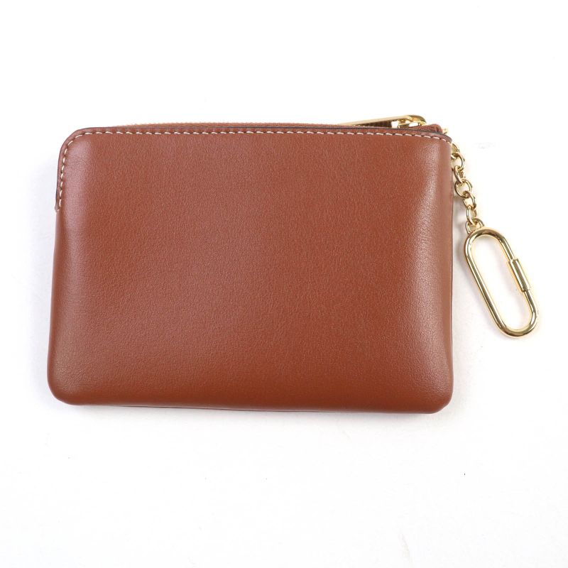 Celine Coin Purse Cuil Triomphe Tan Smooth Calf Leather Card Pouch Coin Case