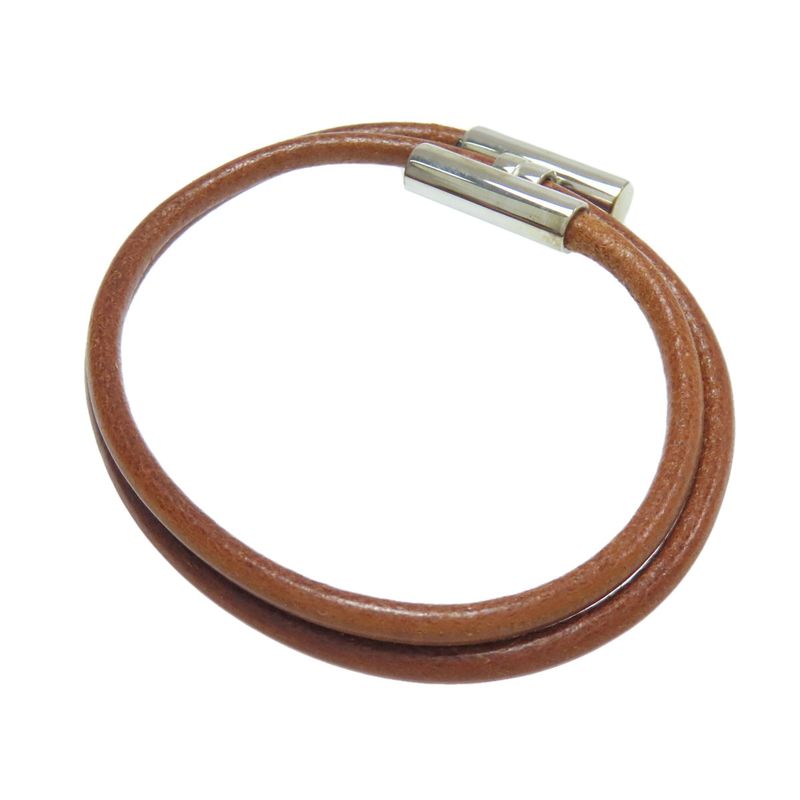 Hermes Tourni Bracelet Metal Leather Ladies