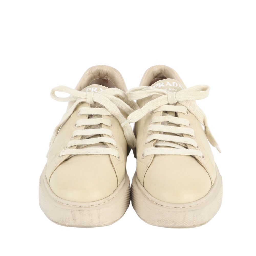 Prada Leather Low Cut Sneakers Lace Up Shoes Flat — view 2