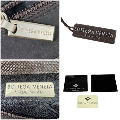 Bottega Veneta 2WAY Mini Tote Shoulder Bag Brown Nylon Canvas Silver Hardware