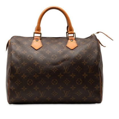Louis Vuitton Monogram Speedy 30 M41526 Brown PVC Leather Women Louis Vuitton
