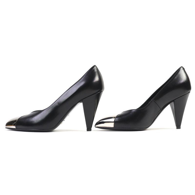 Celine 790810 Metal Toe Leather Pumps Black Silver 35 Storage With Bag Made In