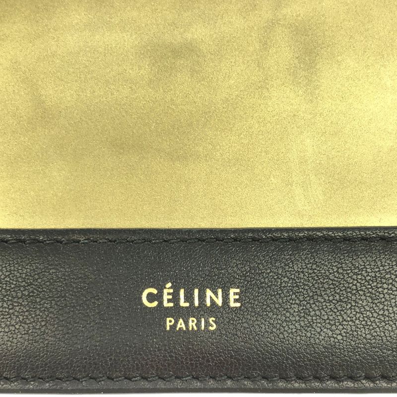 Celine Phoebe Period Frame Chain Mini Wallet in Black Gold