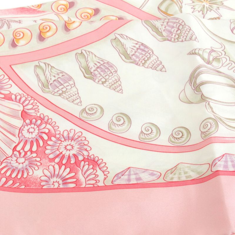 Hermes Carré 90 Parures Oceanes Scarf Silk Pink