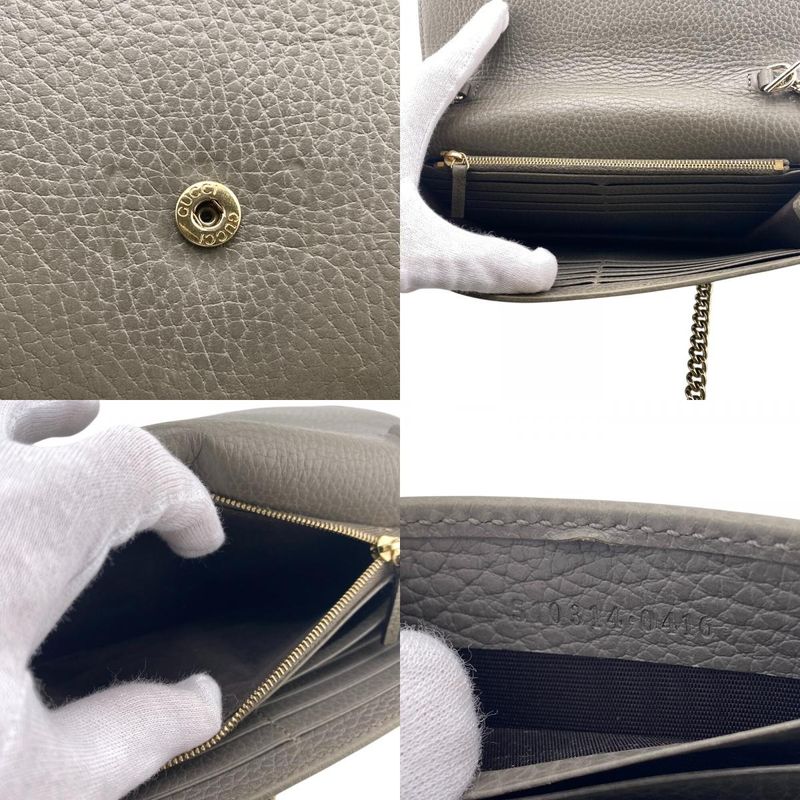 Gucci 510314 Chain Wallet Shoulder Bag Cabasn Diagonal Shoulder Brand Gray Women