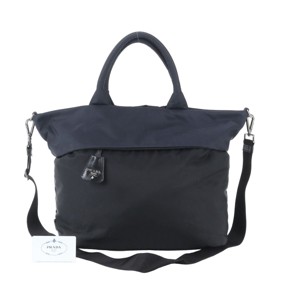 Prada Tessuto Nylon Reversible 2-Way Shoulder Bag Crossbody