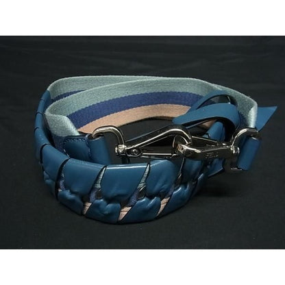 Fendi Canvas And Leather Shoulder Strap For Bag Women Blue Pink