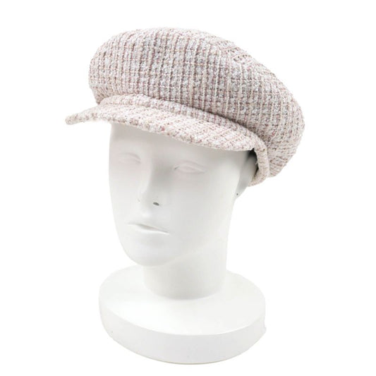 CHANEL 2024 24P Tweed Casket With Coco Mark Hardware Hat Pink L Made In Italy