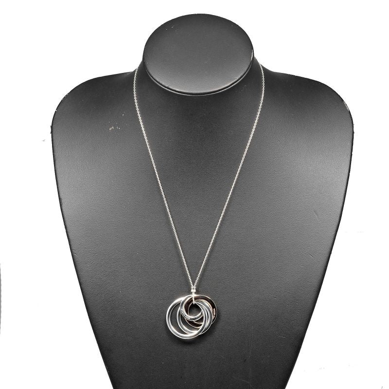 Tiffany & Co 1837 Interlocking 4 Circle Silver 925 X Rubed Metal Ladies 13g