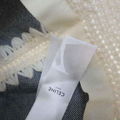 Celine 24ss Triomphe Bucket Hat Crocheted Wool and Denim Triomphe Bucket Hat