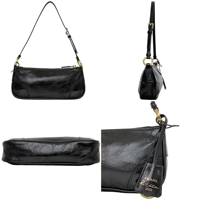 Prada Semi Shoulder Bag Black NERO Reedition2002